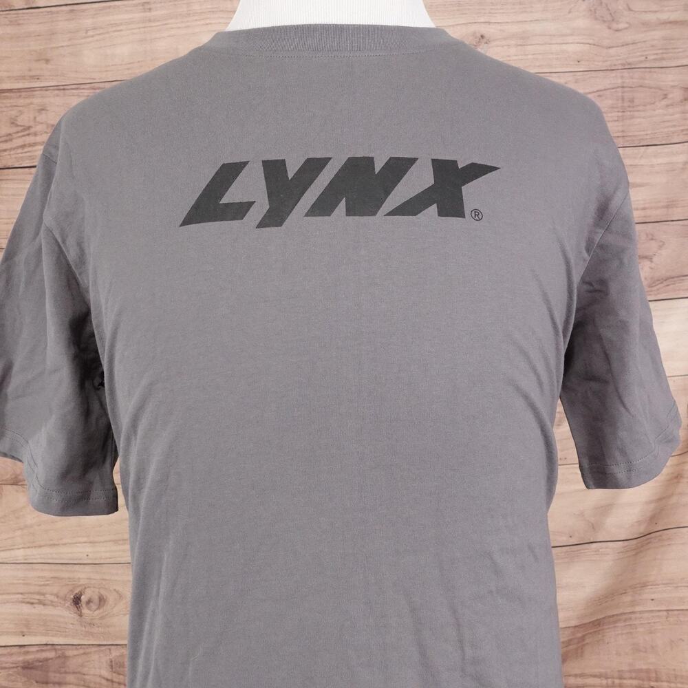 Lynx Shirt Mens Large Gray Lynx Rider Graphic Tee Tagless T-Shirt Snowmobile